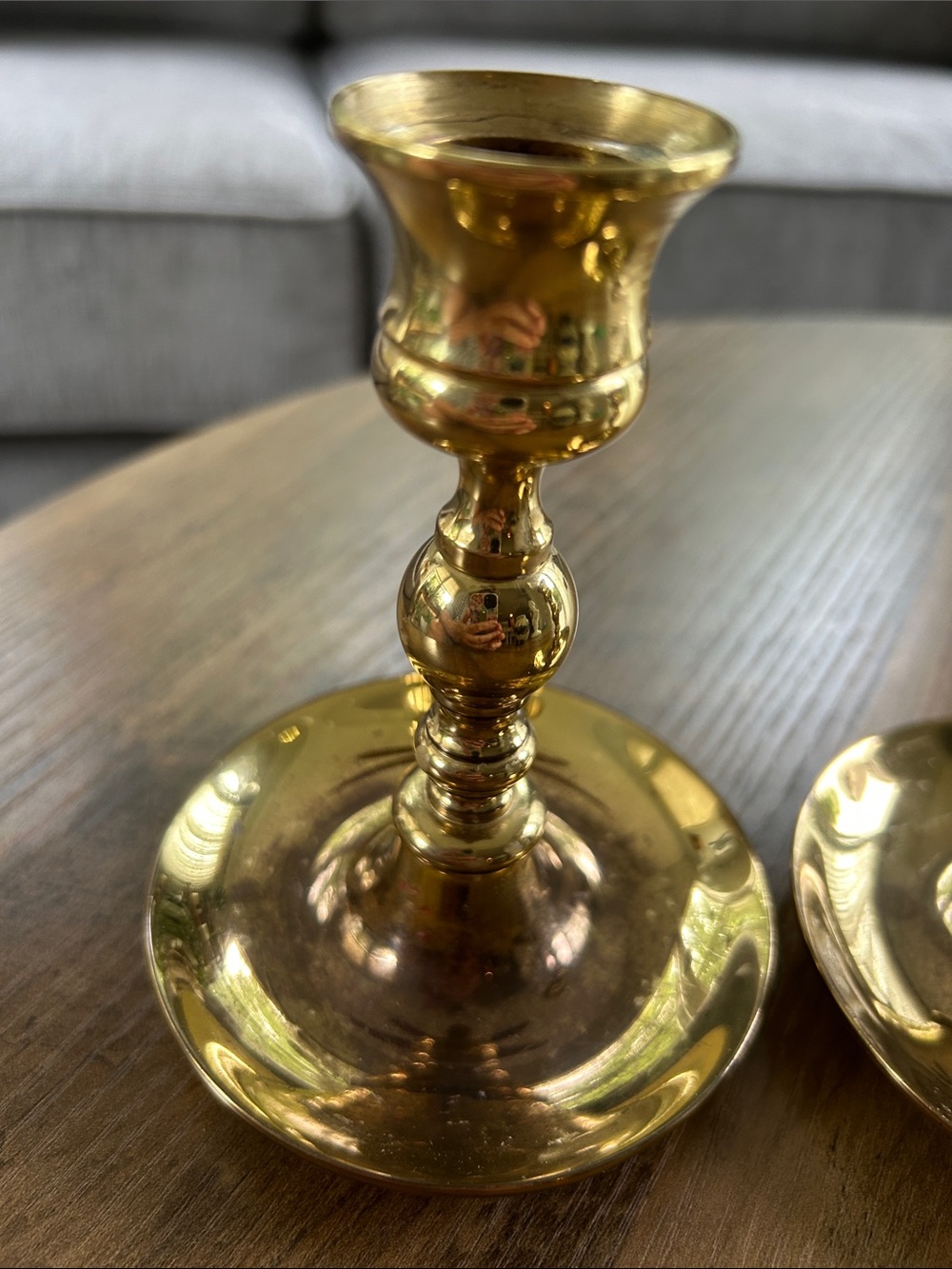 baldwin Polished Gold Brass Candlestick Pair - Picture 5 of 7